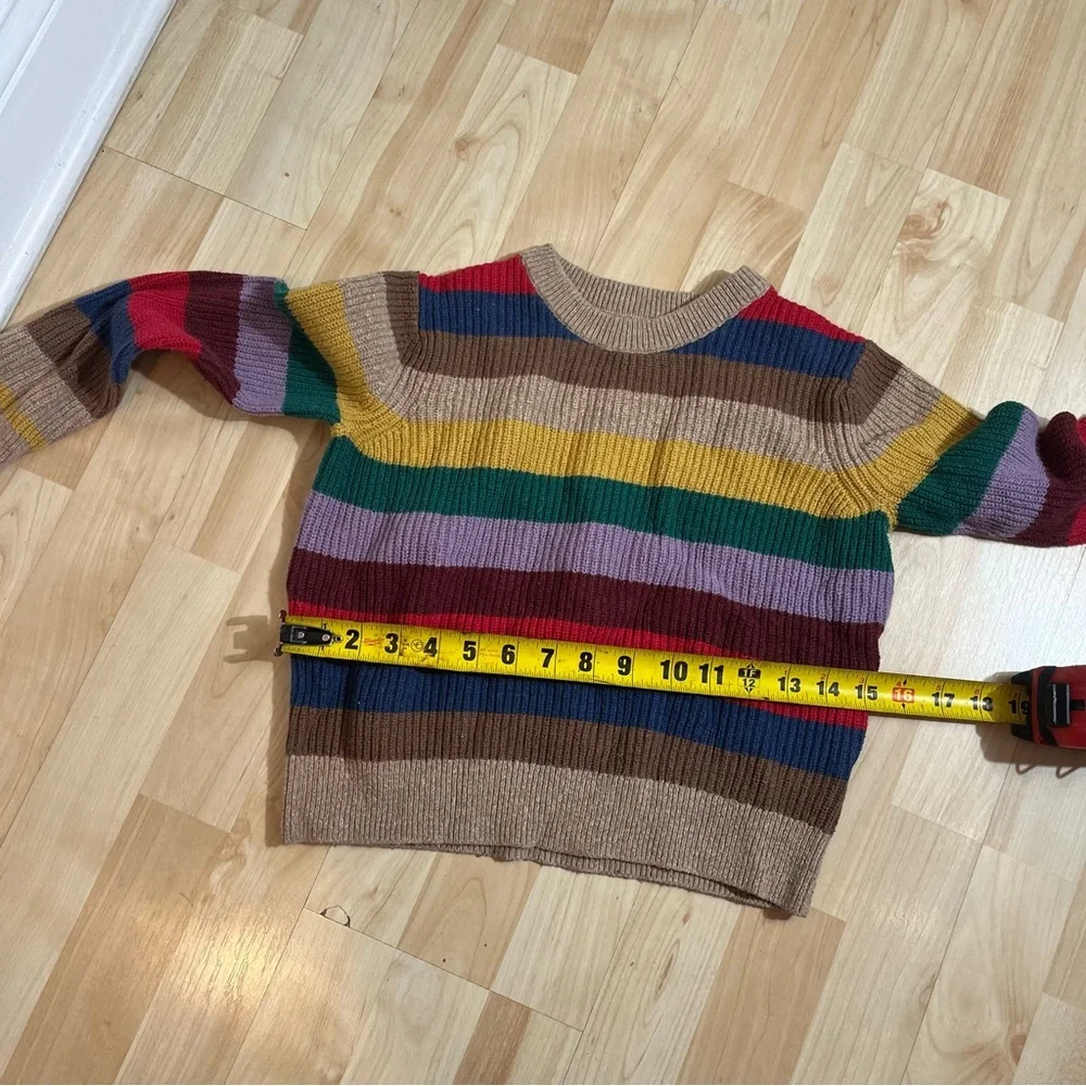 Gap Kids Happy Stripe Sweater with multicolor stripes Small 6-7